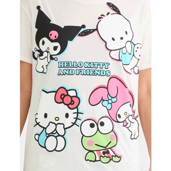 Women’s Hello Soft Kitty & Friends Graphic Short Sleeve T-Shirt Size XXL - Picture 6 of 7